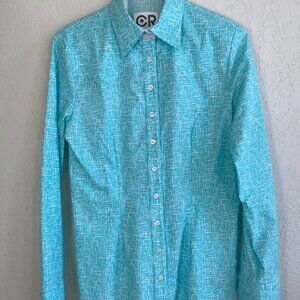 CR Ranchwear  CR Western Pro Bahama Blue and White Cross Hatch  - Ranch Wear